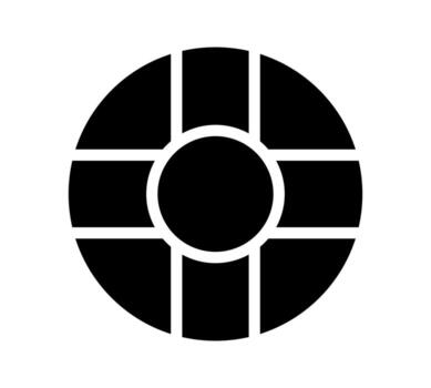 resumen circular foto marco collage diseño conjunto presentando segmentario negro rebanadas y blanco concéntrico contornos, ideal para moderno minimalista diseños, vector