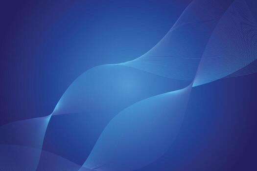 Abstract blue gradient background with flowing light waves vector