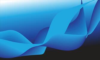 Abstract flowing blue ribbons against a gradient background vector