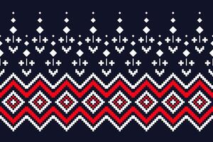 Fabric Pixel Art Seamless Geometric Pattern white and red vector
