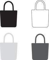 Four tote bag icons in different colors and styles vector