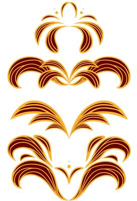 Set of vintage natural elements for design