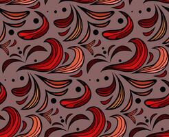 Seamless pattern with red vintage curl on gray background vector