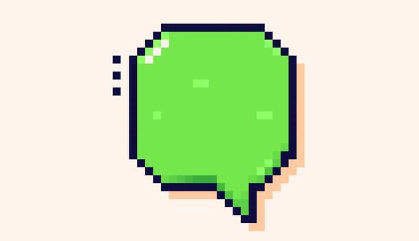 discurso de gres burbuja con color verde antecedentes dibujado en 8 poco píxel Arte estilo.es vector