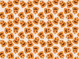 halloween pumpkin pattern white vector