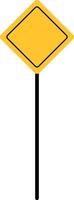 Blank yellow traffic board icon set. Highway attention roadsign collection. Road sign icon. Direction highway symbols. Road safety signs board symbols vector