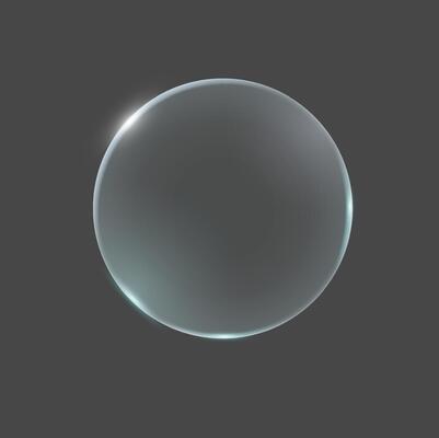 Spherical bubble with gentle light reflections on a dark background. Minimalist and elegant composition perfect for design projects and creative visuals.