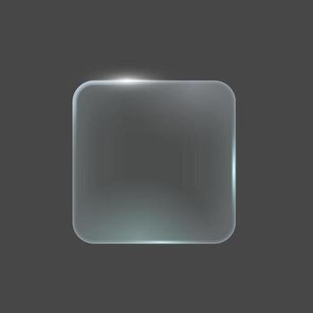 Glossy glass square on a dark background. Minimalistic and modern design. Suitable for UI or graphic design elements and overlays. vector