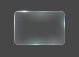 glass panel with rounded edges on a dark gradient background. Modern and sleek appearance suitable for digital interfaces and design elements. vector