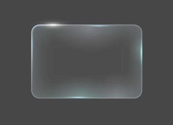 glass panel with rounded edges on a dark gradient background. Modern and sleek appearance suitable for digital interfaces and design elements.