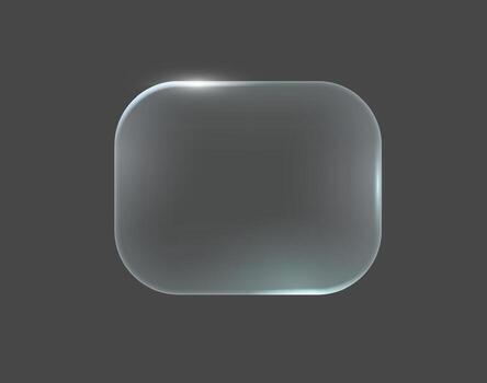 Glossy rounded rectangle with subtle reflections on a dark grey background. Minimalist design element. Ideal for tech or modern web applications. vector