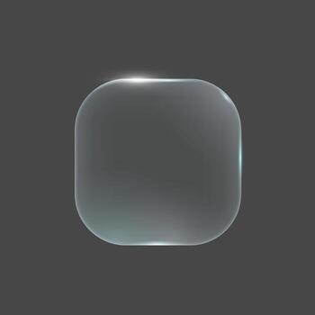 Futuristic rounded square on dark background. Smooth glassy surface with subtle reflections. Perfect for modern interfaces and digital design concepts. vector