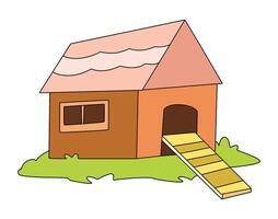 Hen house farm isolated on white background vector