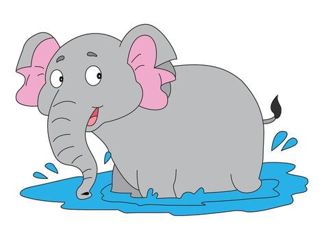 Smiling elephant isolated on white background vector