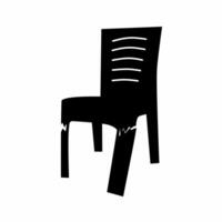 Black silhouette of a chair with broken legs. Perfect for a broken and weathered bench logo. vector