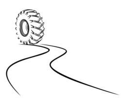 Road with wheel. vector