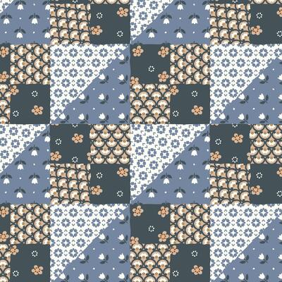 ethnic patchwork floral and geometric pattern