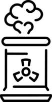 A line style icon showing hazardous waste vector