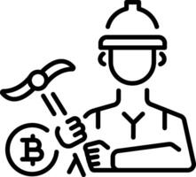 A linear style icon representing crypto miner vector