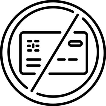 A linear style icon representing block card vector