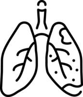 A linear style icon representing pulmonary infection vector