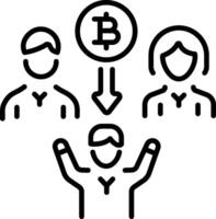An outline style icon depicting stakeholders vector