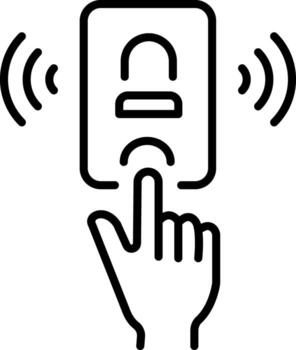 A linear style icon representing security alarm vector
