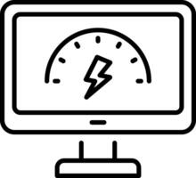 An outline style icon depicting energy meter vector