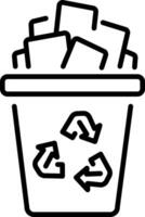A line style icon showing recycle bin vector