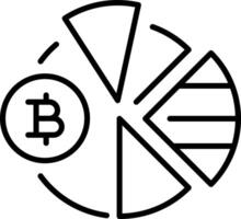 An outline style icon depicting pie chart vector