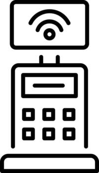 A line style icon showing self service vector