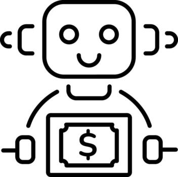 A linear style icon representing trading bot vector