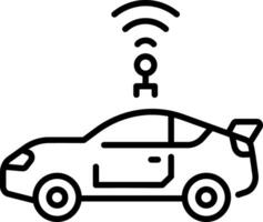 A linear style icon representing electric car vector