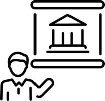 A line style icon showing banker vector