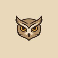 An owl head logo design vector