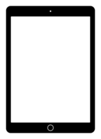 Tablet Computer Silhouette With White Screen, can use for Mock Up, Framework, Logo Gram, Simulation, Pictogram, Footage Edit, Image, Background, Apps, etc. png