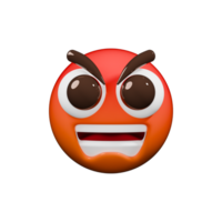 An angry emoticor with a big smile on it png