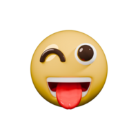 A yellow emoticion with its tongue out png