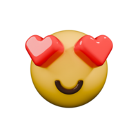 A yellow emoticion with hearts on it png