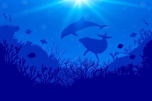 Dolphins swimming in the ocean vector