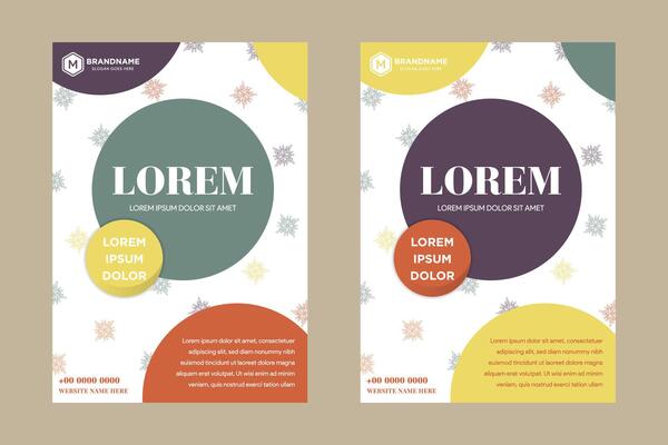 modern cover set with leaf elements. colorful geometric background. flat illustration design for books, magazines, posters