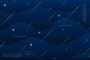 Abstract waves design in dark blue vector