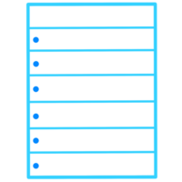 Blue and white sheet of paper, Lined with dot points png