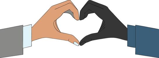 hand making heart sign illustration vector