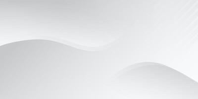 Abstract white and gray background with gradient color and dynamic curve shapes. Geometric line artistic design element. vector