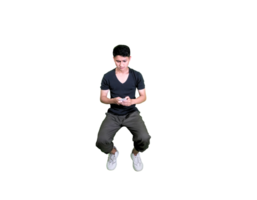 Minimalist Studio Shot of Man in Casualwear Posing Alone png