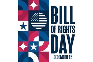 Bill of Rights Day. December 15. Holiday concept. Template for background, banner, card, poster with text, EPS10 illustration. vector
