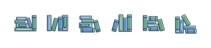 book stack icon set education library bookshelf study journal literature school dictionary bookcase signs illustration vector