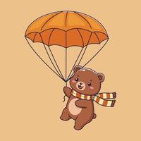 bear with parachute vector