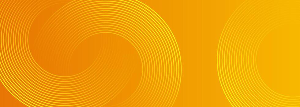 Abstract orange yellow gradient background, glowing geometric circle lines pattern, Modern futuristic concept texture design template, suite for banner, poster, cover, flyer, brochure, and website. vector